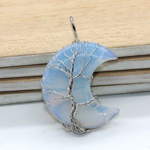 Bivel Tree of Life Moon Crescent Necklace